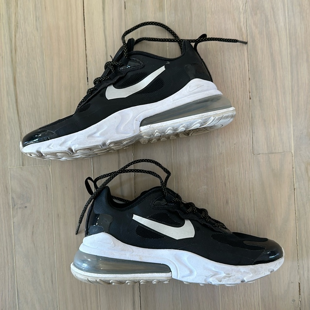 Nike Black and White Air Max 270-Style Athletic Sneakers